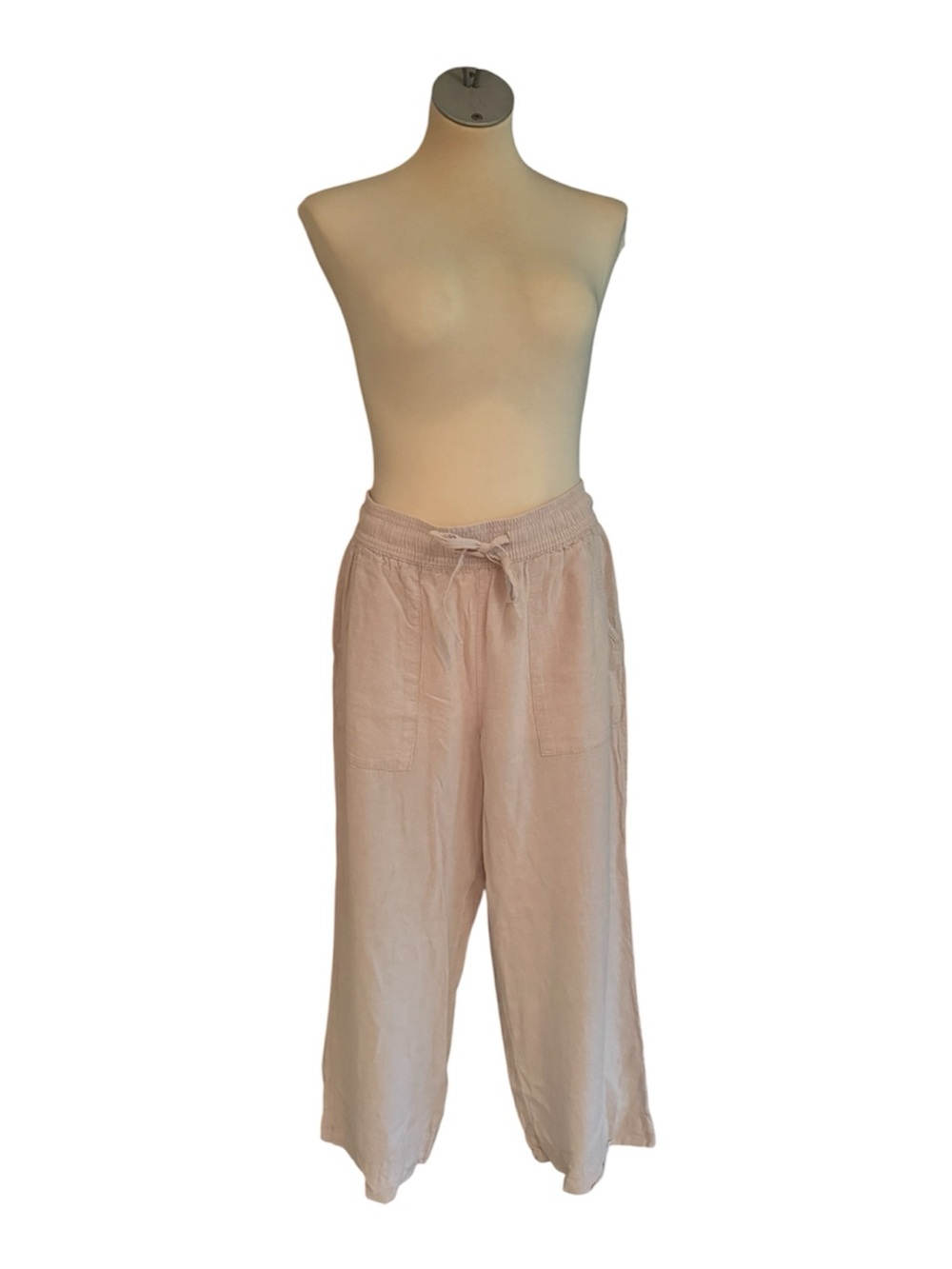 Cynthia Rowley Women's Wide-Leg Drawstring Linen Pants - Light beige